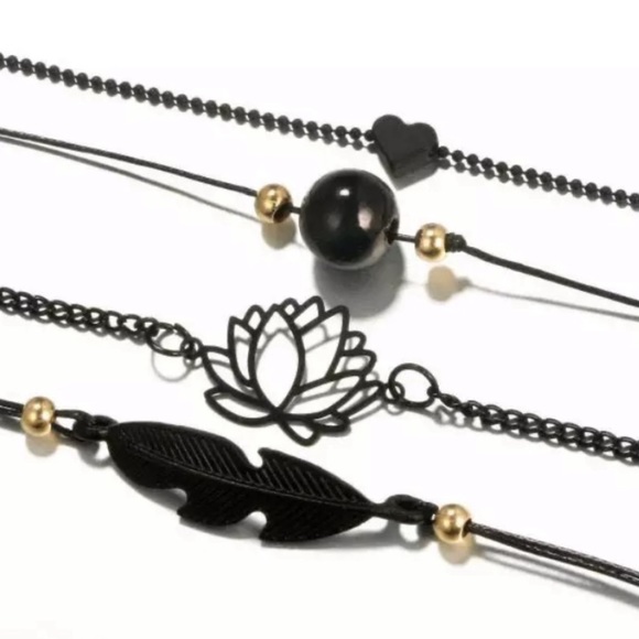 NEW Black Boho Stackable Bracelets - Picture 5 of 7